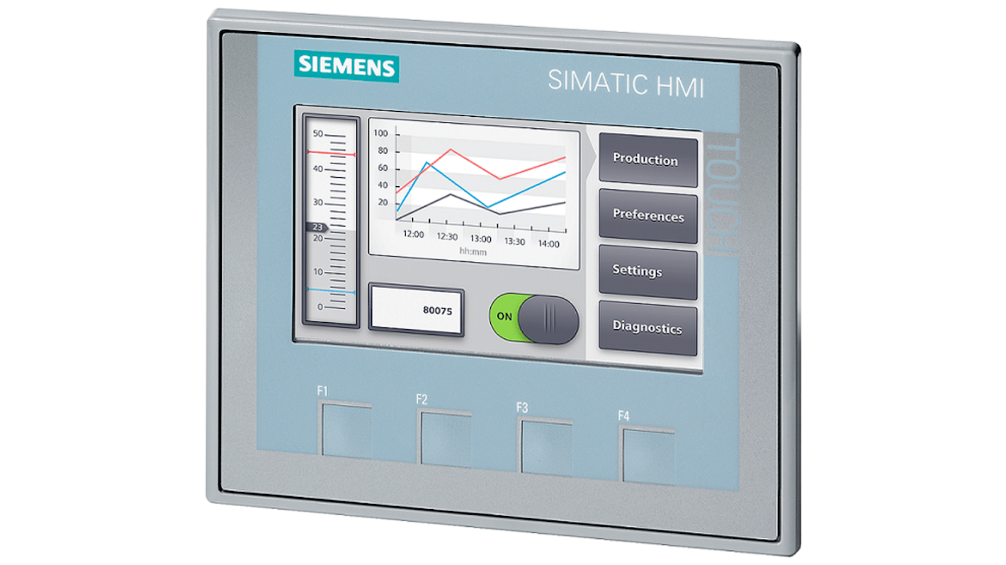 Pannello HMI Siemens 6AV21436DB000VL0 KTP400 Basic, 4.3", risoluzione 480 x 272, interfaccia PROFINET.