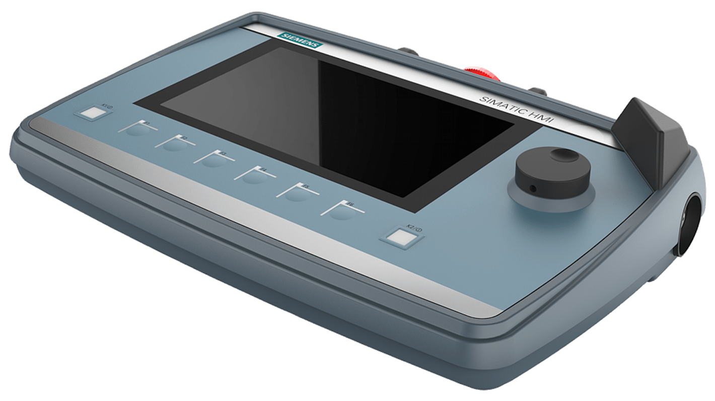 Pannello HMI Siemens KTP700F Mobile, codice 6AV21458GB000AA0, con display 800 x 480 pixels e interfaccia PROFINET.