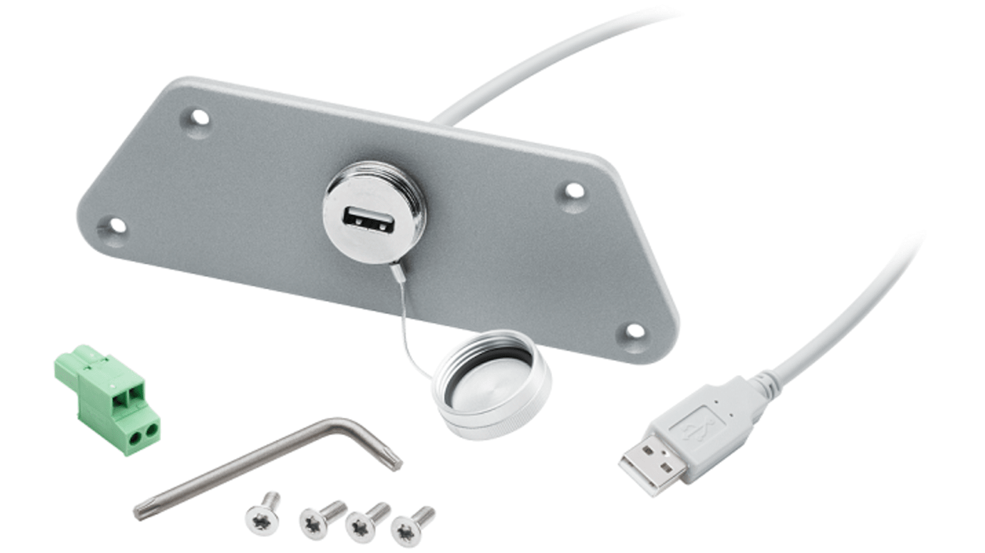 Interruttore USB Siemens 6AV76740LX000AA0, porta USB 2.0 tipo A per HMI, compatibile con dispositivi Siemens PRO, include materiale di montaggio.