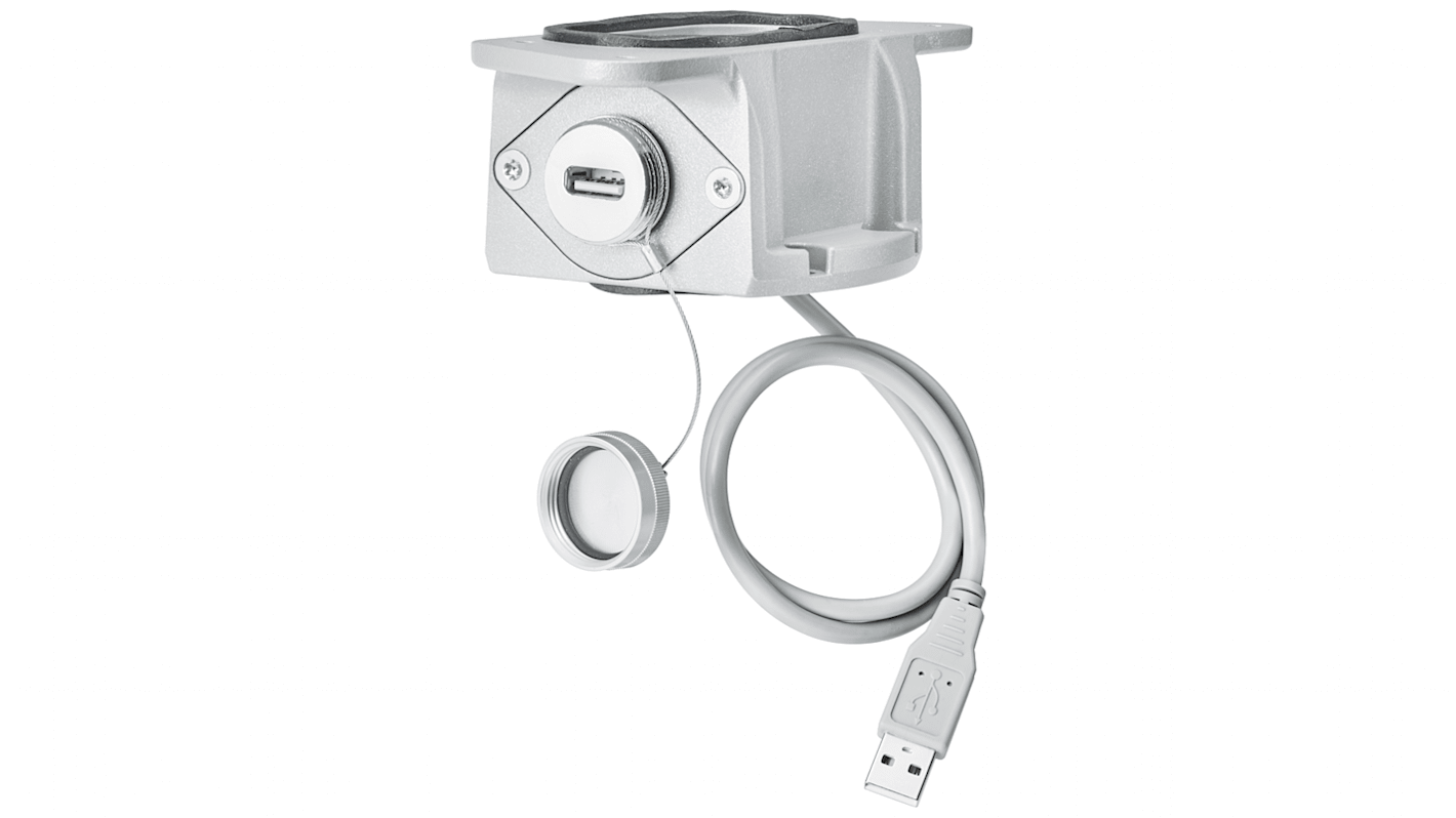 Interruttore USB Siemens 6AV76741LX000AA0, interfaccia USB-2.0 tipo A, grado di protezione IP65, per dispositivi HMI PRO.