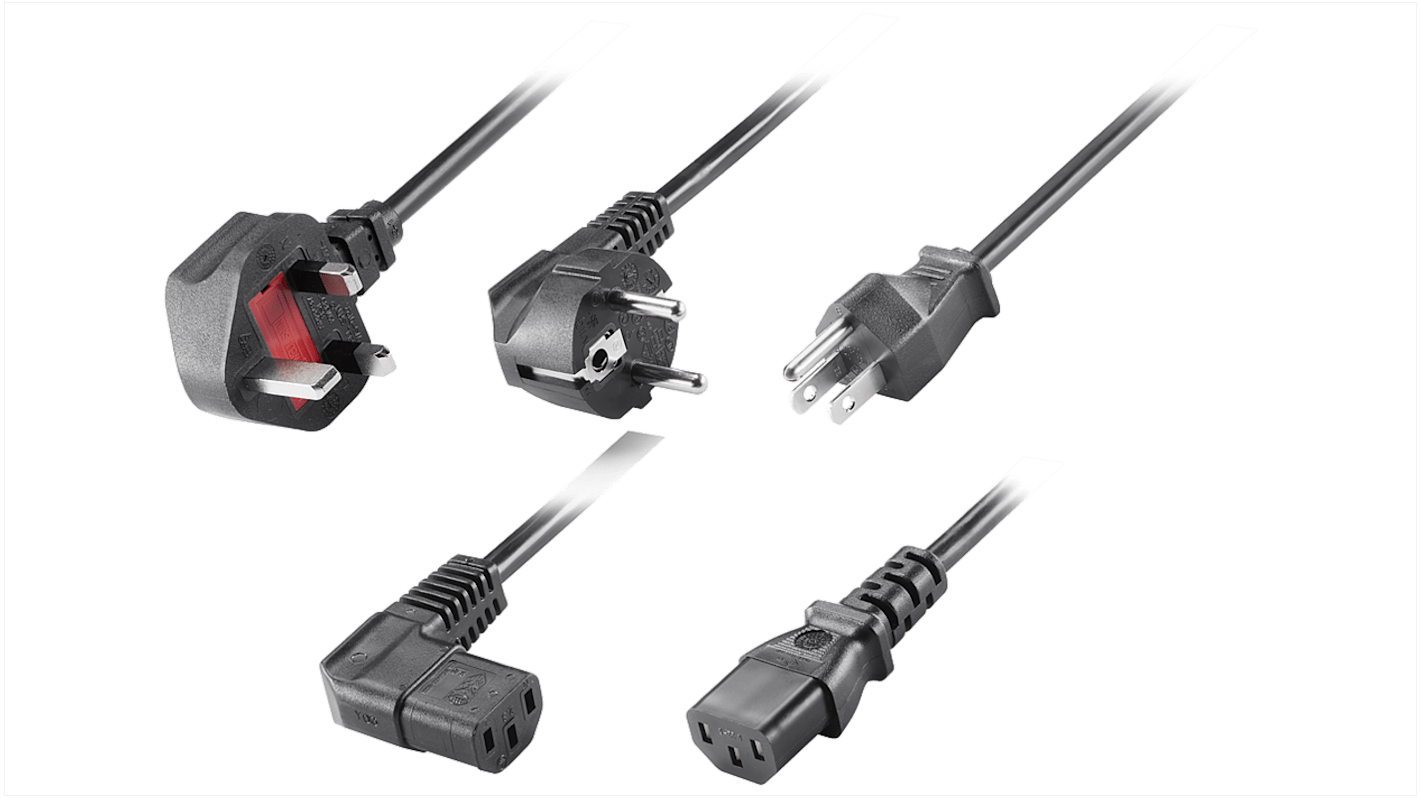Cavo di alimentazione Siemens 6ES79005FA000XA0 per SIMATIC PG, lunghezza 3 m, guaina nera, compatibile con PG M6/M5/M4/M2.
