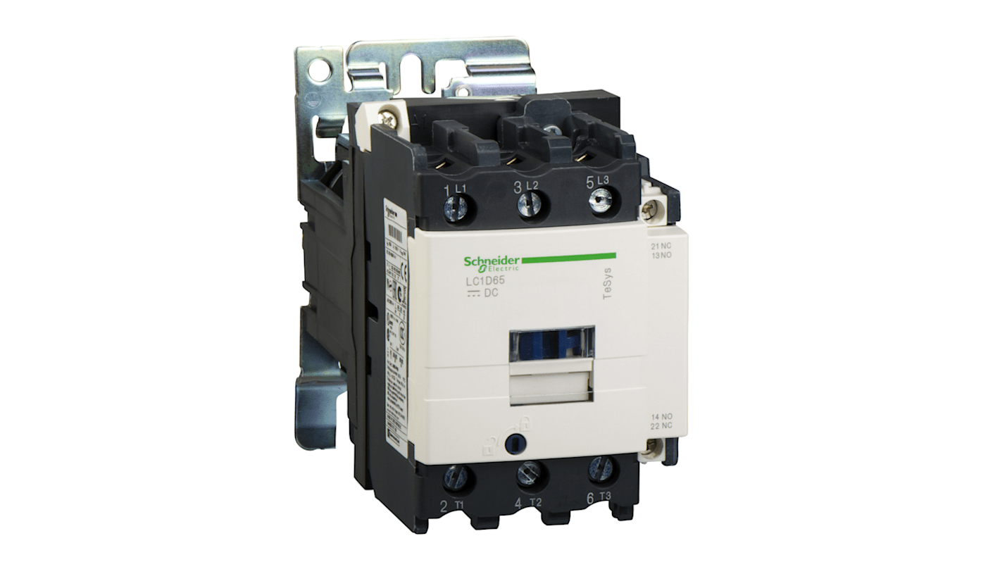 Contattore Schneider Electric LC1D956BD, 3 poli, 95 A, montaggio su guida DIN, bobina a basso consumo, resistenza al fuoco.