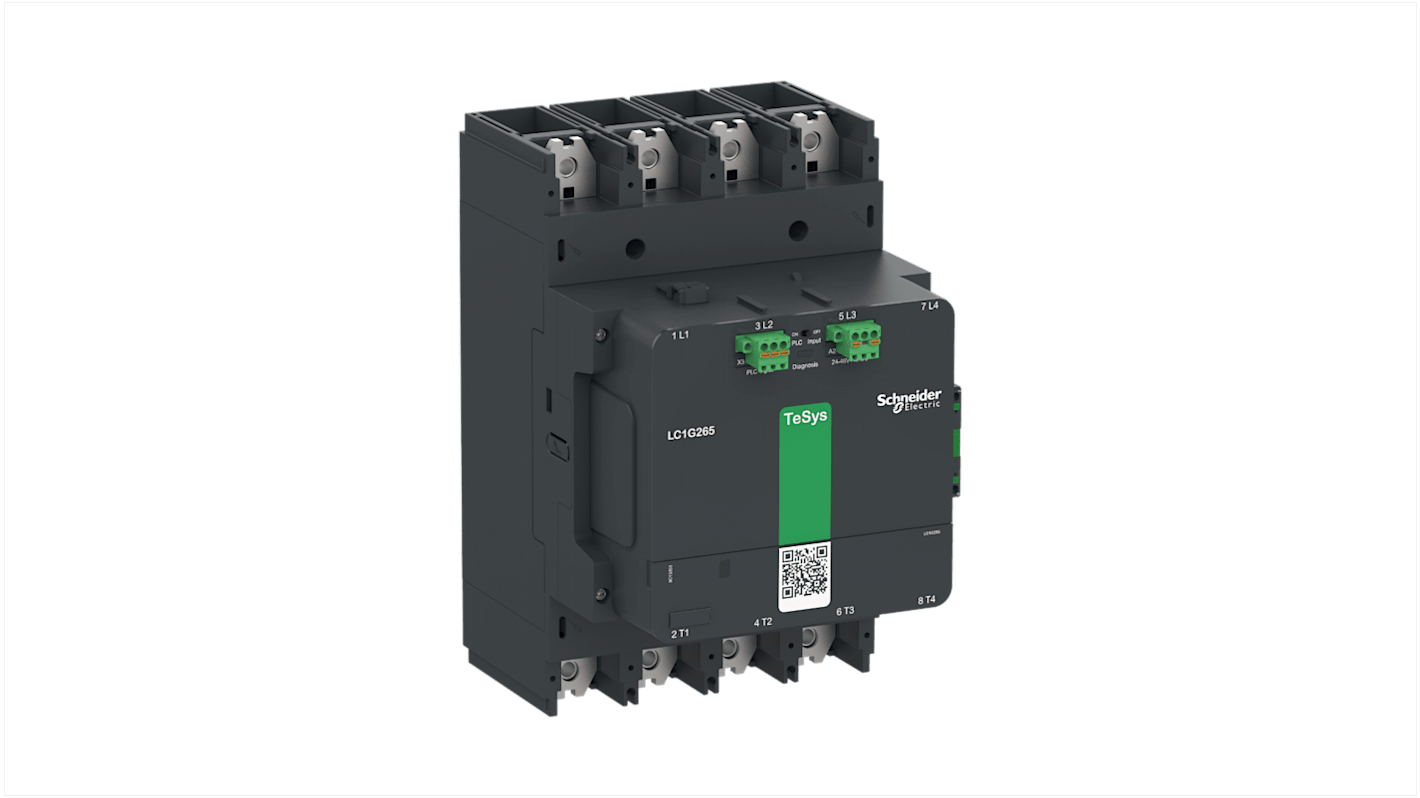 Contattore Schneider Electric LC1G3304EHEA, 4 poli, 440 A, 48-130 V, progettato per applicazioni ad alta potenza.