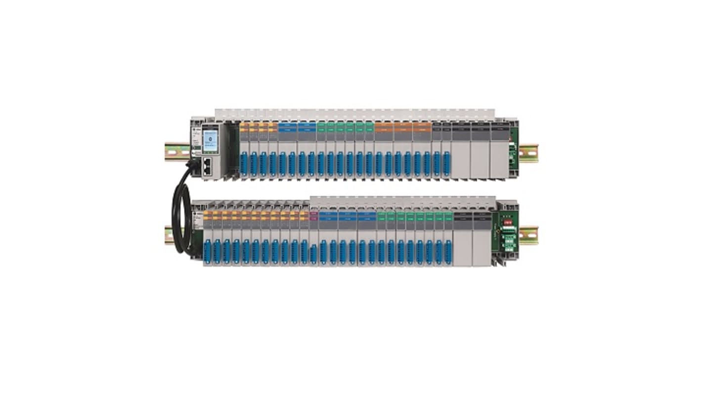 Backplane Rockwell Automation 1719-A22 per guida DIN, 22 slot I/O, dimensioni 605 x 127 x 80 mm, tensione 18-32 V c.c.