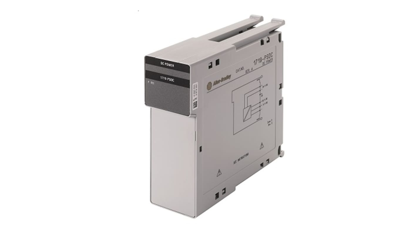 Alimentatore Rockwell Automation 1719-PSDC, 24V, 220g, dimensioni 1,26 x 3,9 x 4 pollici, dissipazione potenza 15%.