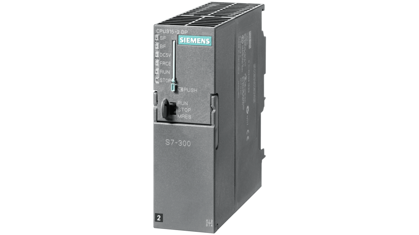 CPU PLC Siemens 6AG1315-2AH14-7AB0, serie SIPLUS S7-300, montaggio su guida, alimentazione 28,8 V, interfaccia RS485.