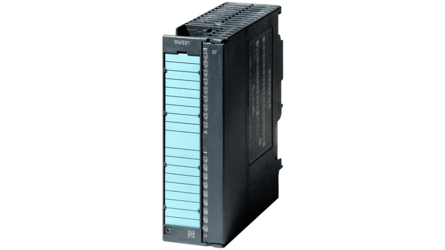 Modulo I/O Siemens 6AG1331-7NF00-2AB0 S7-300, 8 ingressi analogici, connettore 40 pin, dimensioni 130x150x49 mm.