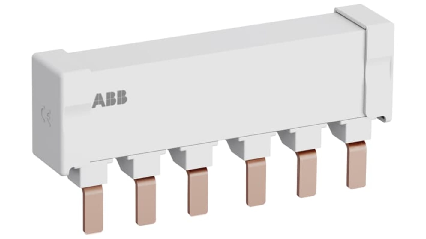 Barra di distribuzione trifase ABB 1SAM401920R1002, 690V, 125A, per collegamento di starter MS/MO165, grado di protezione IP20.