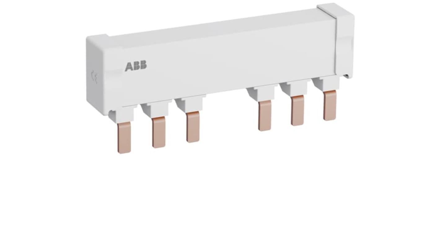 Barra di distribuzione trifase ABB 1SAM401920R1022, 690V, per collegamento di starter MS165 e MO165, corrente 125A, IP20.