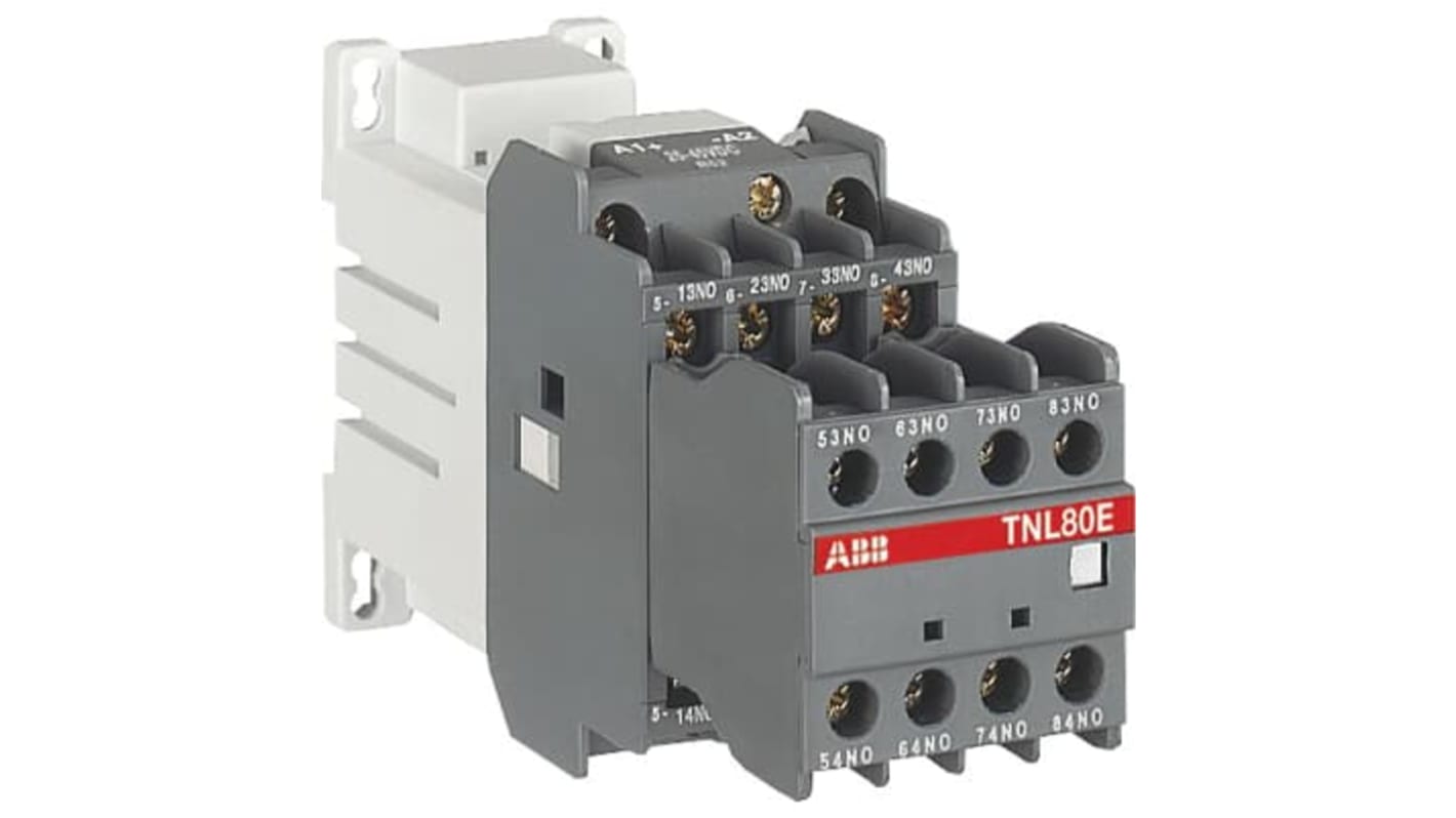 Relè contattore ABB 1SBH143061R5162, 2 contatti NC, 6 contatti NO, corrente 4 A, tensione 17-32 V c.c., protezione IP20.