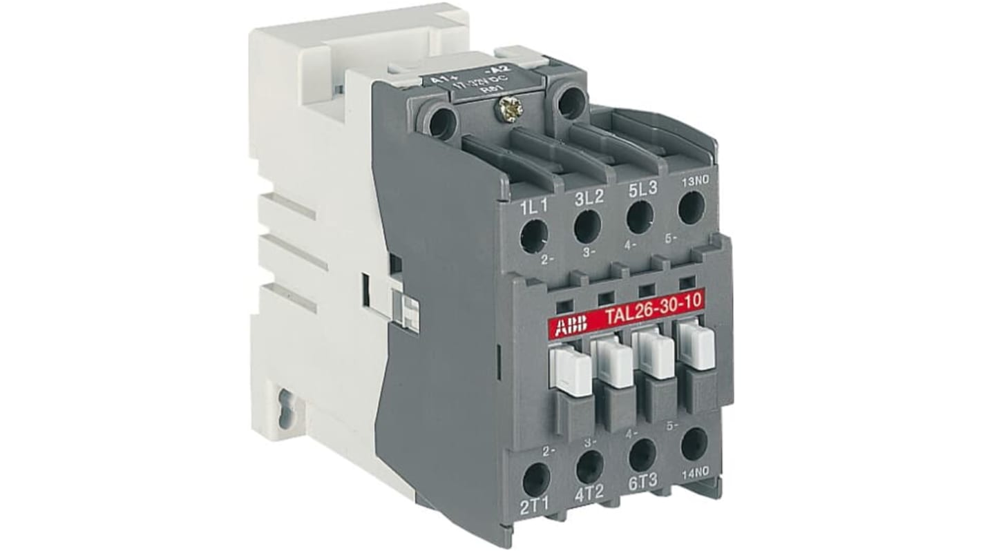 Contattore di installazione ABB 1SBL243061R5110, 3 poli, 4 A, bobina 17-32 V, con 1 contatto ausiliario, morsetti a vite.
