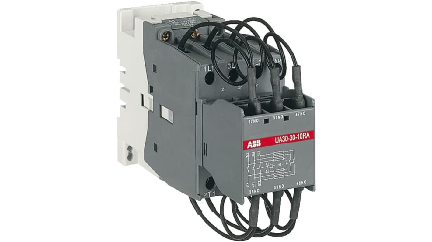 Contattore ABB 1SBL281024R8810, 3 poli, 4 contatti NO, 4 A, 230-240 V, morsetti a vite, design a blocco.