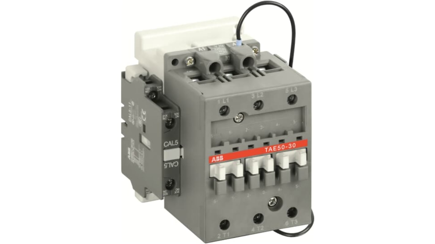 Contattore ABB 1SBL359061R5111 per controllo motori, 3 poli, 1 NC, 4 NA, corrente 4 A, tensione bobina 17-32 V c.c.