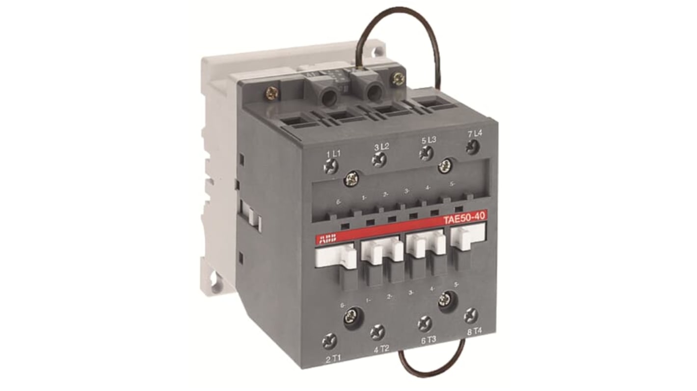 Contattore regolatore di potenza ABB 1SBL359261R6200, 4 poli, 30 kW, tensione bobina 77-143 V c.c., design compatto.