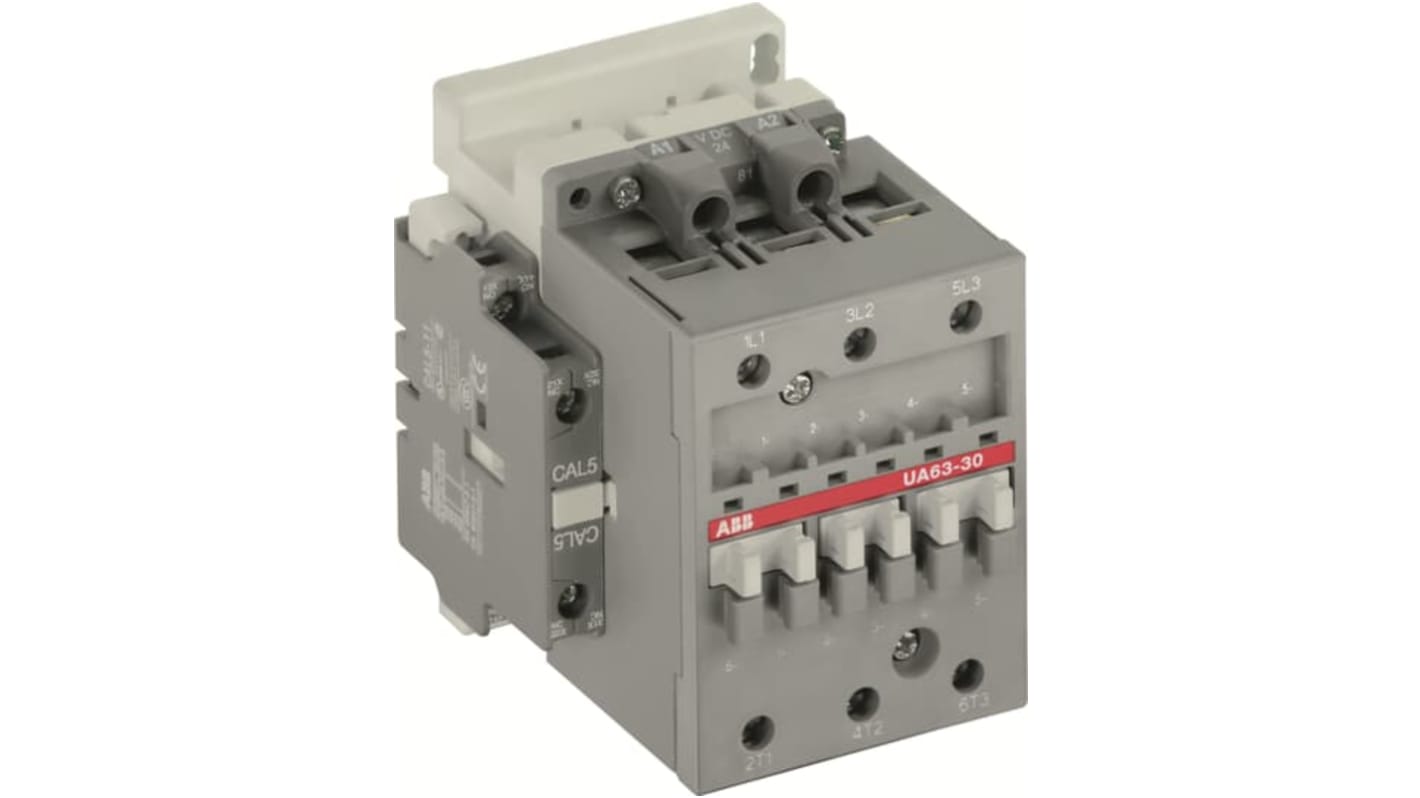 Contattore di installazione ABB 1SBL371022R8811, 3 poli, 4 A, bobina 230-260 V, con contatto ausiliario e morsetti a vite.