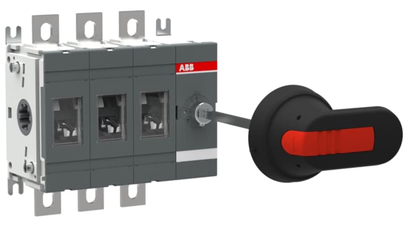 ABB Sezionatore portafusibili integrato 4 poli, 200A, con impugnatura bloccabile e protezione IP65.