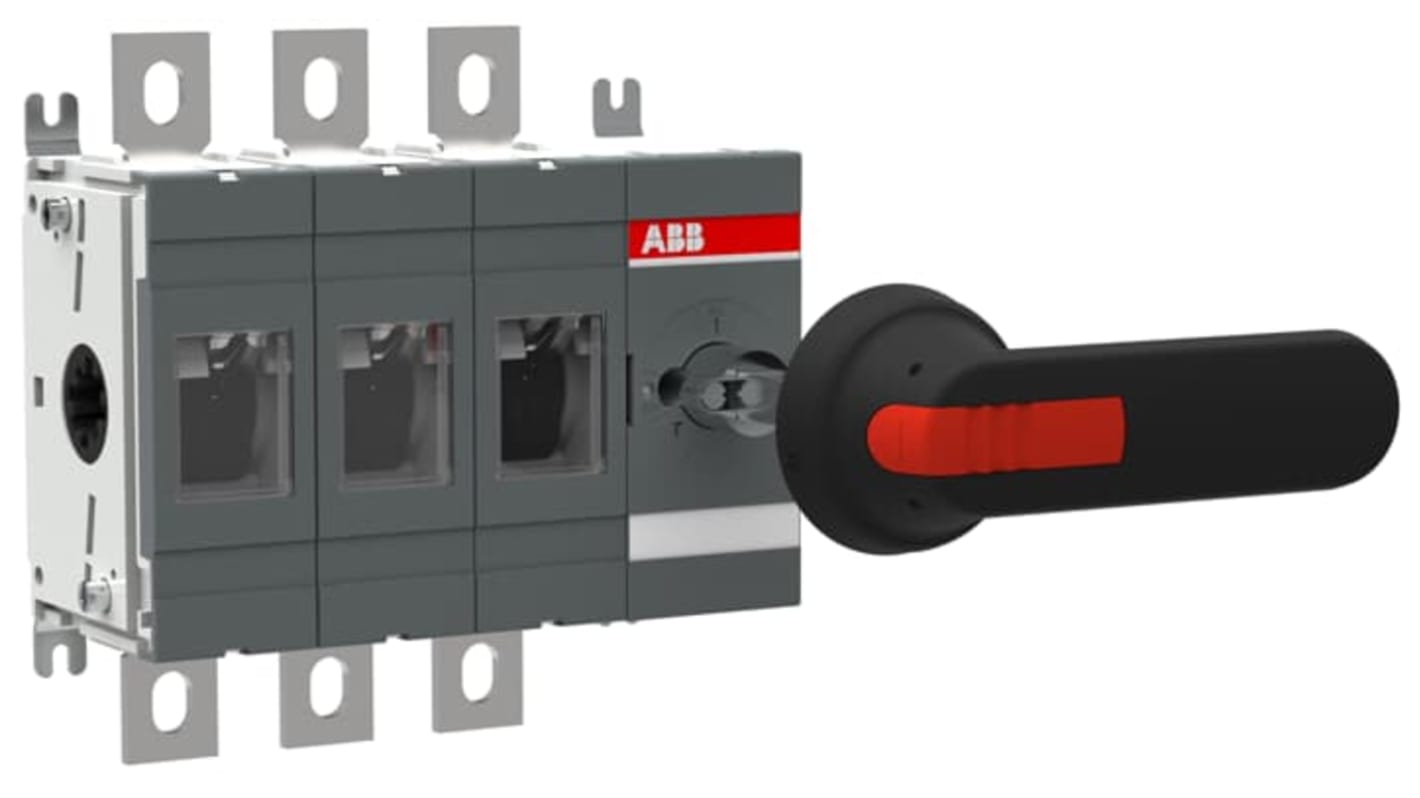 ABB Sezionatore portafusibili integrato, 3 poli, 400A, con impugnatura bloccabile e protezione IP65.
