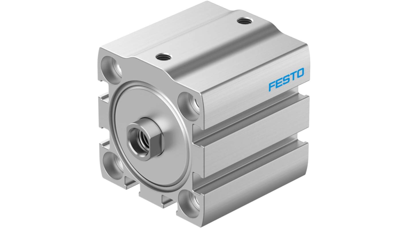 Cilindro pneumatico Festo ADN-S-32-50-I-P, doppio effetto, foro 32mm, corsa 50mm, design compatto per applicazioni industriali.