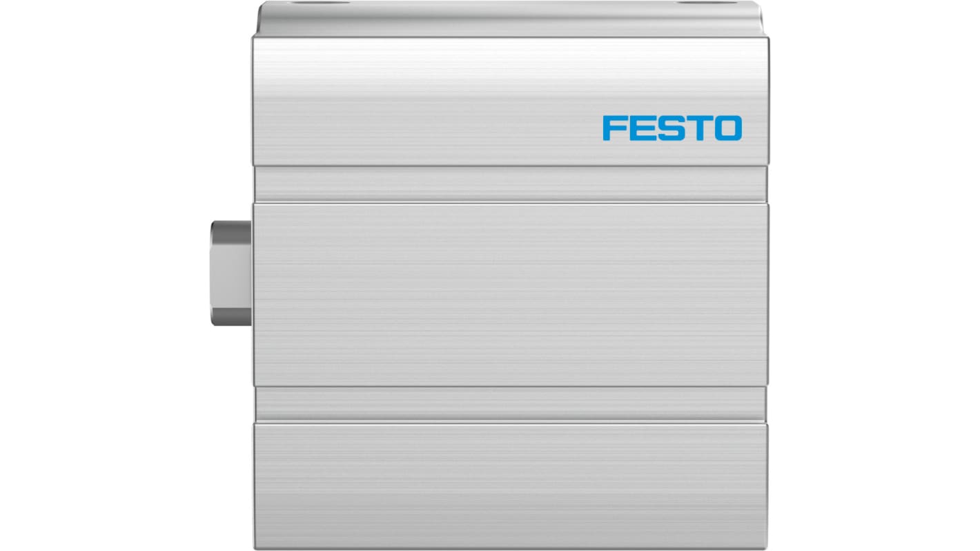 Cilindro pneumatico compatto Festo ADN-S, azione a doppio effetto, corsa 50 mm, foro 63 mm, attacco G 1/8, max 10 bar.