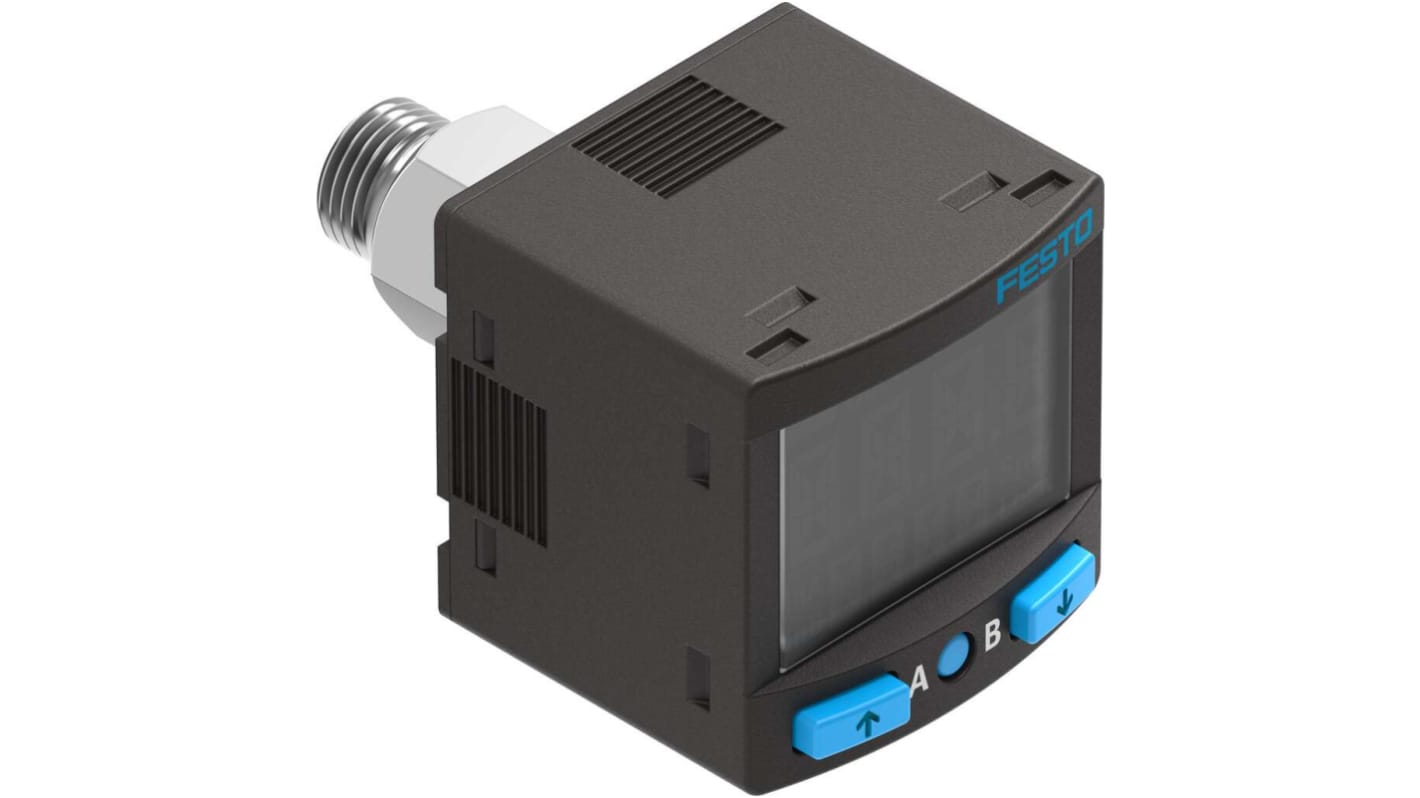 Sensore di pressione relativa Festo SPAN-B-V1R-G18M-PN-L1+2.5S, misura da -1bar a 0bar, uscita PNP/NPN, design compatto.