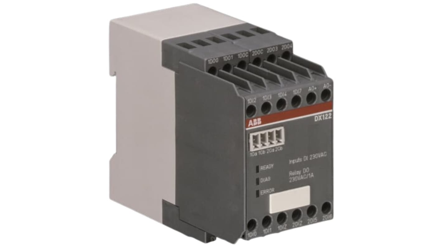Controller ABB 1SAJ622000R0101 UMC100-FBP.0 con 8 ingressi digitali, 4 uscite digitali, alimentazione 24 V c.c., grado di protezione IP20.