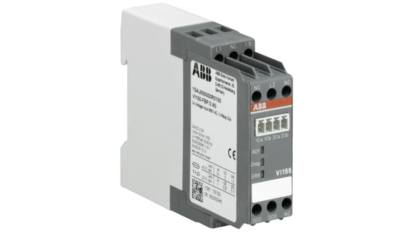 Modulo tensione ABB 1SAJ655000R0100 per UMC100, supervisione di tensione e potenza, grado di protezione IP20.