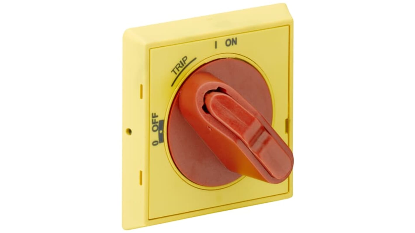 Maniglia ABB 1SAM201920R1012 per azionamento manuale di starter motori, lunghezza 57.9 mm, grado di protezione IP64, bloccabile in OFF.