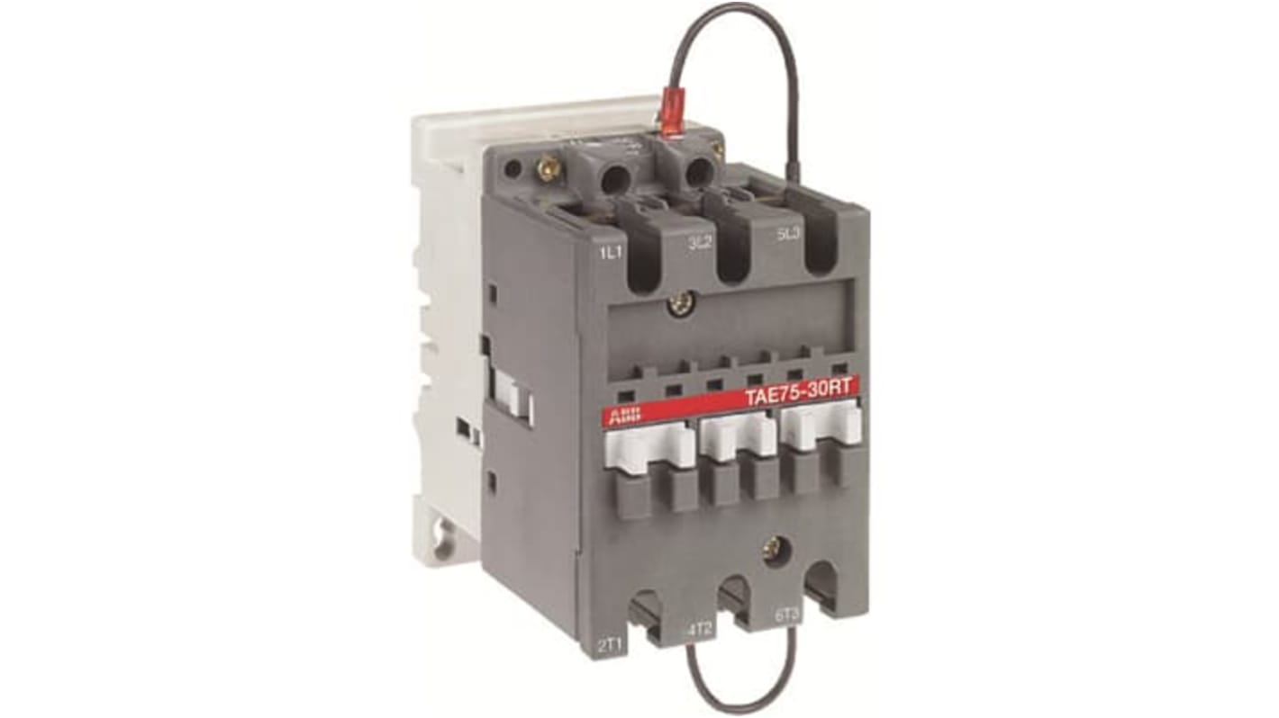 Contattore ABB 1SBL419060R5100 per controllo motori, 3 poli, 45 kW, tensione bobina 17-32 V c.c., design a blocco.