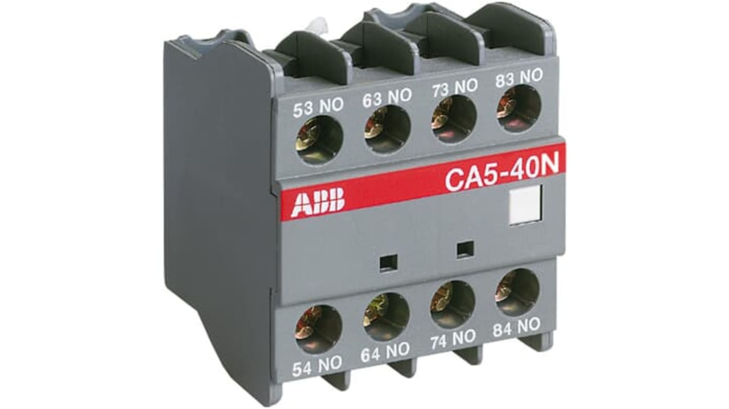 ABB, modulo contatti ausiliari 1SBN01, 4 contatti (1 NC + 3 NA), montaggio anteriore, morsetti a vite, corrente 4 A.
