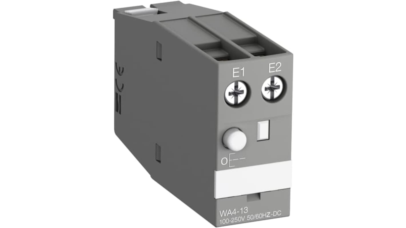 Blocco chiusura meccanica ABB 1SBN040200R1013 per contattori AF09 e AF96, montaggio a clip, garantisce attivazione in assenza di tensione.