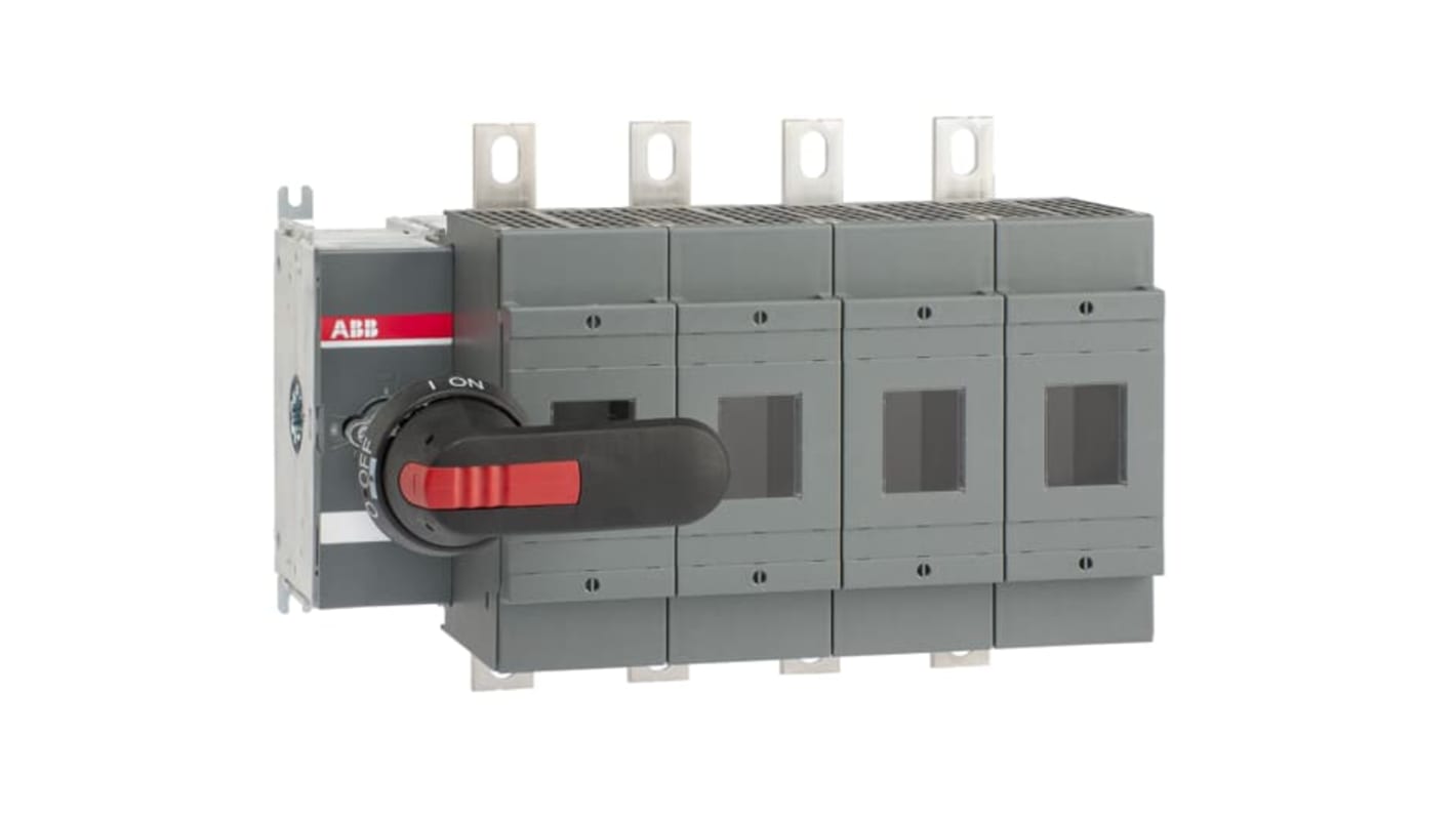 Sezionatore portafusibili integrato ABB, 4 poli, 400A, montaggio su base, fusibile NH0, serie 1SCA.