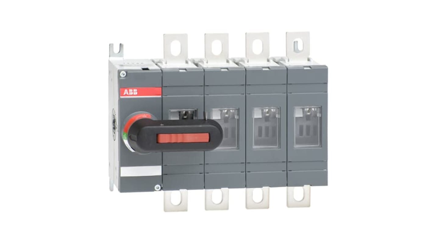 Sezionatore ABB 1SCA022763R5210 con interruttore integrato, 3 poli, corrente massima 250A, montaggio su base.
