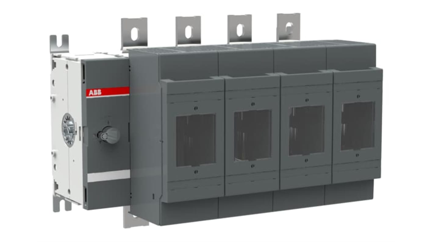 Sezionatore portafusibili ABB 4 poli, 800A, montaggio su base, fusibile C1-C3, serie 1SCA02, codice 1SCA022825R7980.