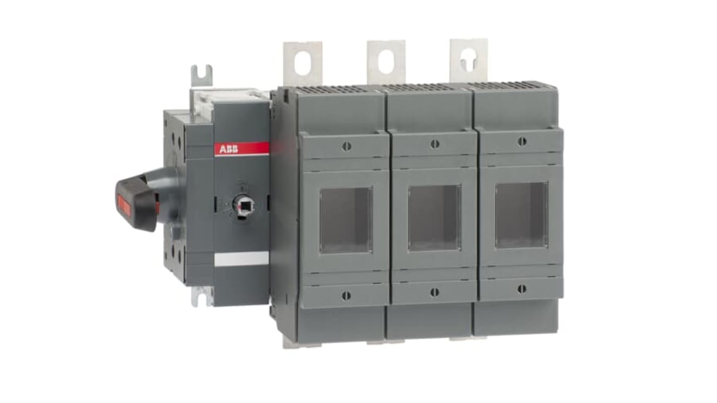 Sezionatore portafusibili ABB 1SCA022860R3130, 3 poli, 250A, fusibile NH0/NH1, montaggio su base, perdita di potenza 23 W.