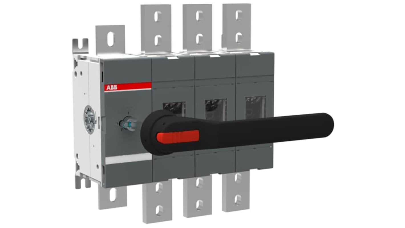 Sezionatore interruttore integrato ABB, 4 poli, corrente massima 1600A, grado di protezione IP65, montaggio su base.