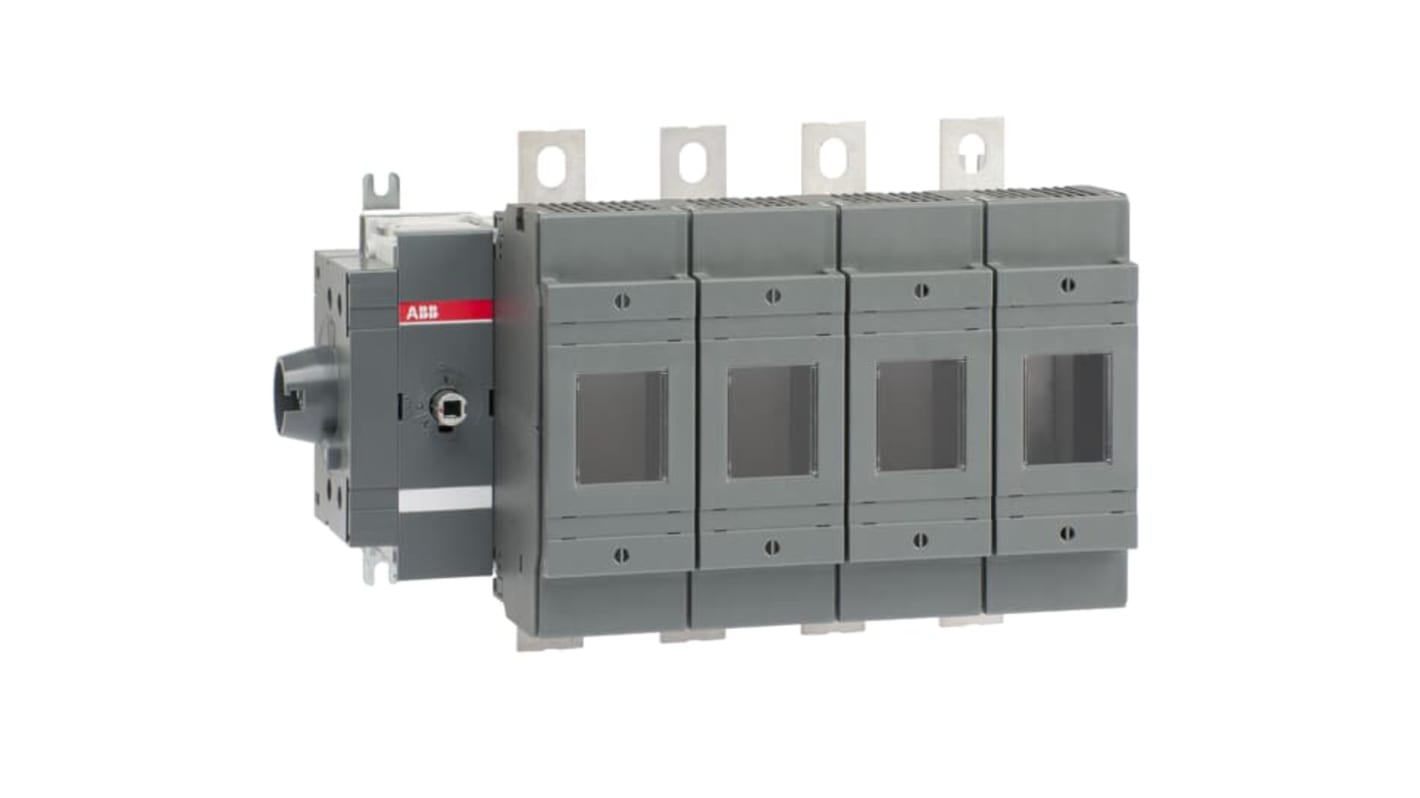 Sezionatore portafusibili ABB 1SCA022870R8310, 4 poli, 250A, fusibile integrato, montaggio su base, dimensioni B1-B3.