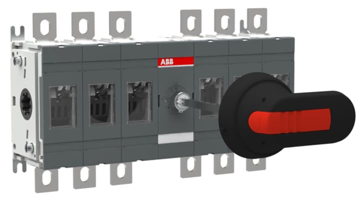Sezionatore interruttore ABB 1SCA103719R1001, 6 poli, corrente massima 200A, montaggio su base, grado di protezione IP65.