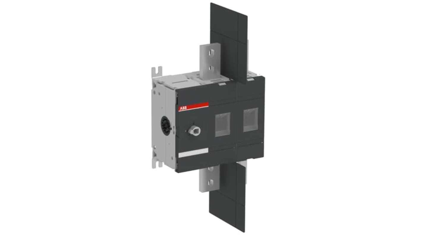 Sezionatore manuale ABB 1SCA105796R1001, 2 poli, corrente massima 1600A, montaggio su base, perdita di potenza 48 W.
