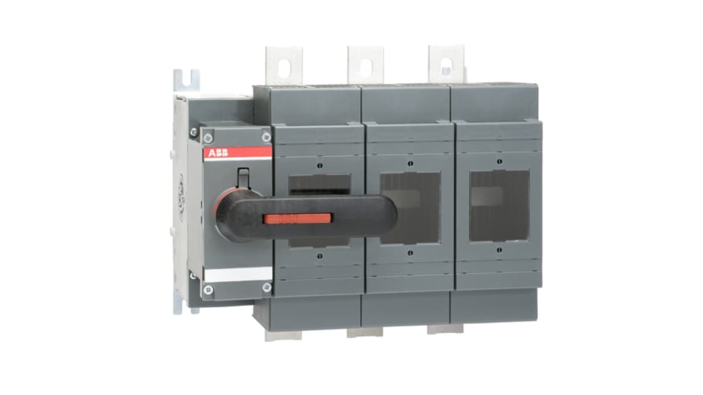 Sezionatore portafusibili ABB, 3 poli, 800A, montaggio su base, fusibile NH3, codice 1SCA108725R1001.