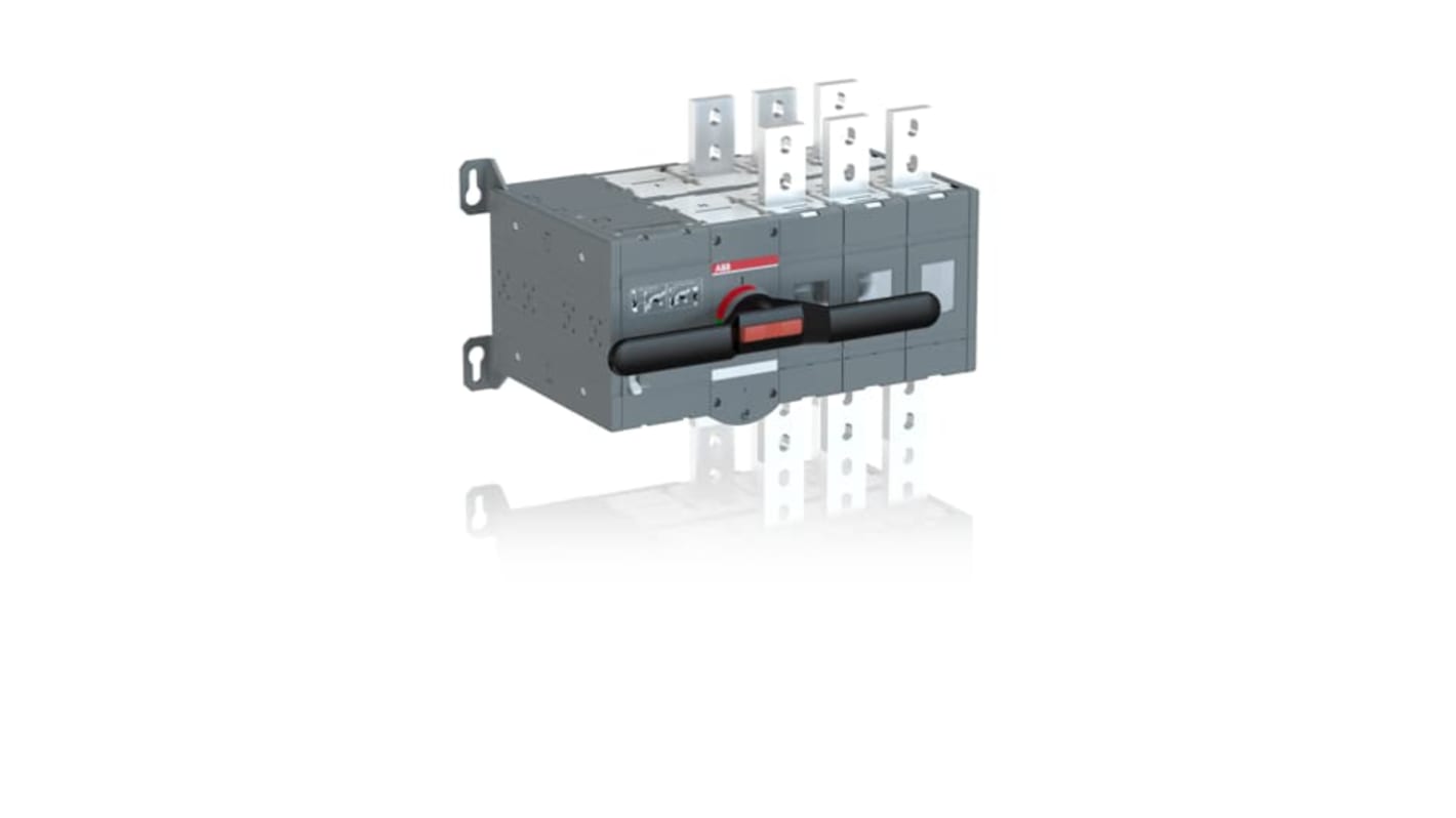 ABB Sezionatore interruttore motorizzato 160A, 3 poli, fusibile 1.6kA, montaggio su base, include kit di bulloni e impugnatura manuale.
