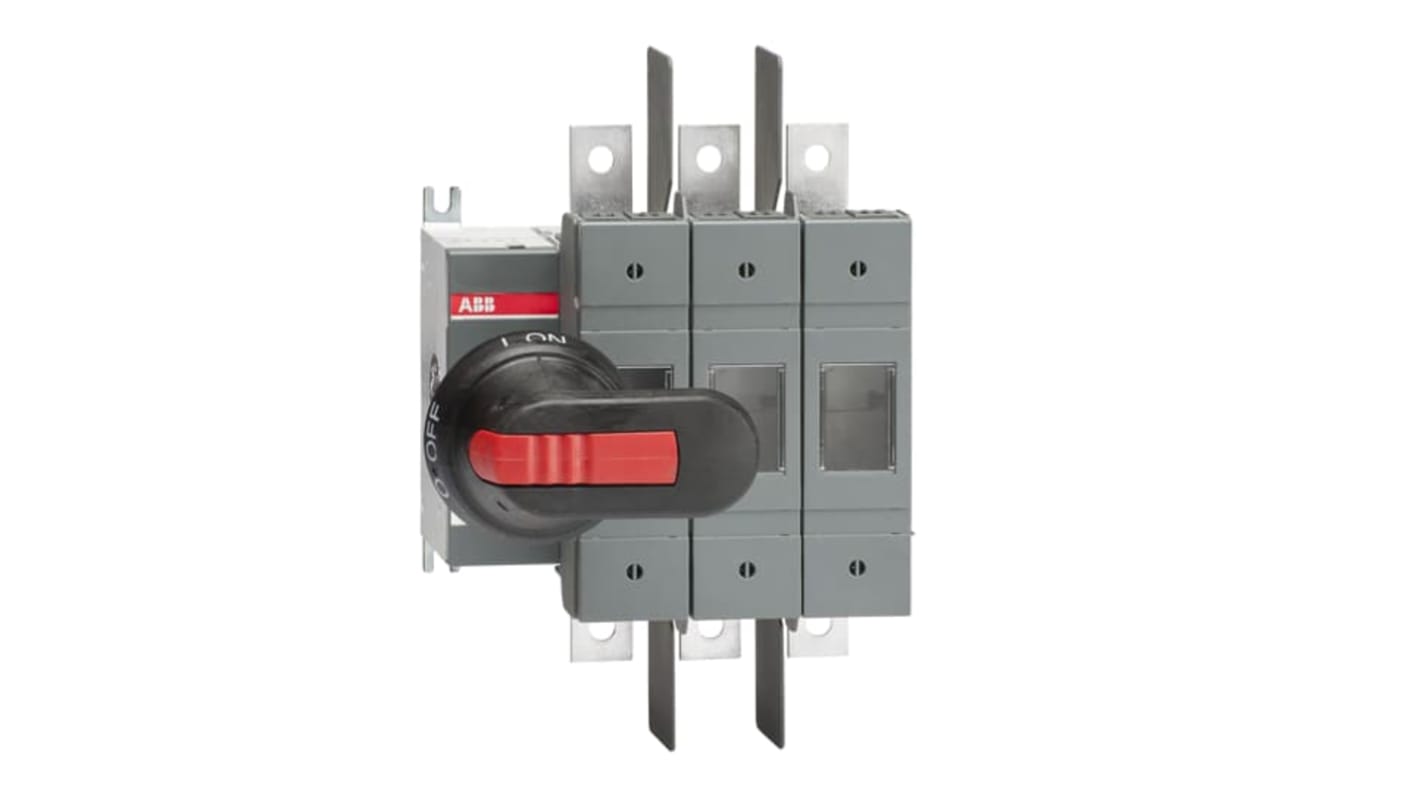 Sezionatore portafusibili ABB 1SCA114639R1001, 3 poli, corrente massima 160A, azionamento frontale, fusibile 100A.