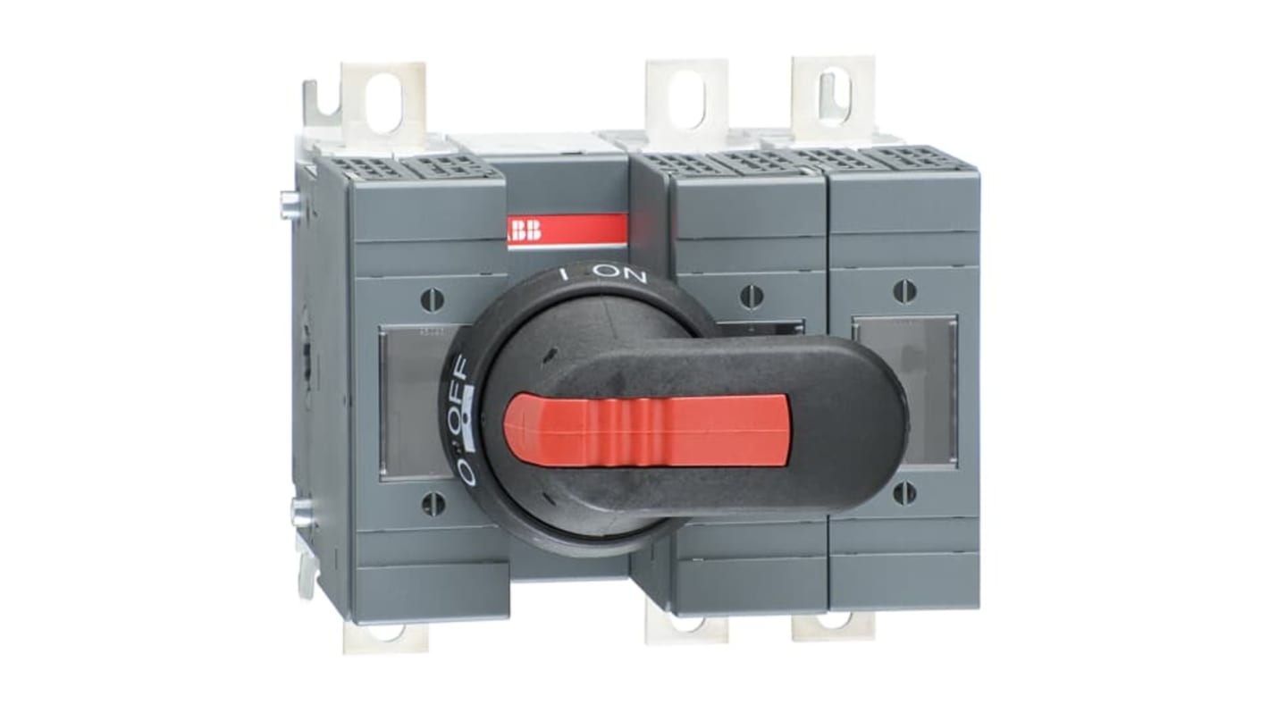 Sezionatore portafusibili ABB 1SCA115643R1001, 3 poli, 160A, fusibile NH00/NH000, montaggio su base, potenza di perdita 12 W.