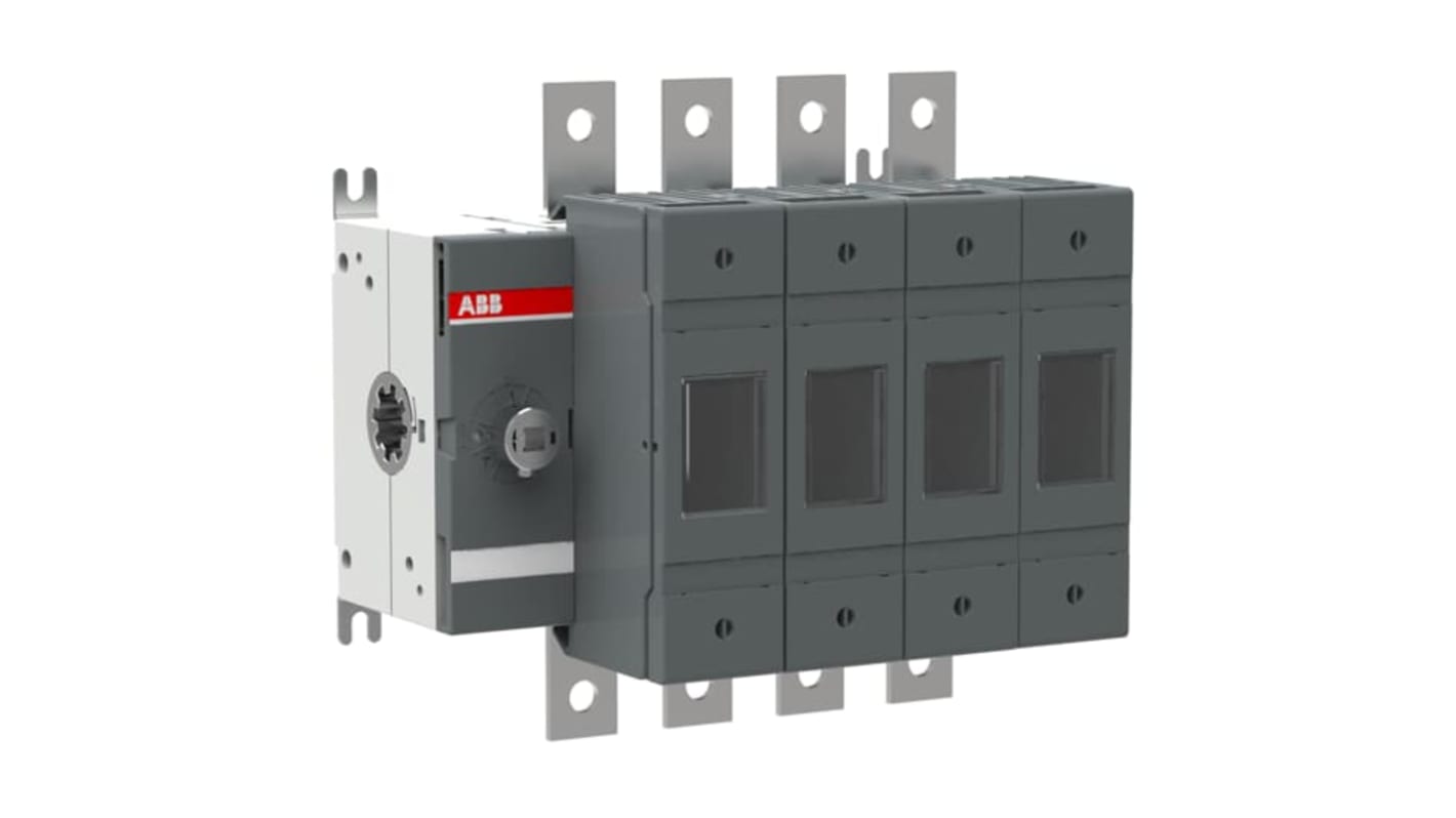 Sezionatore portafusibili integrato ABB, 4 poli, 125A, montaggio su base, codice 1SCA115900R1001.
