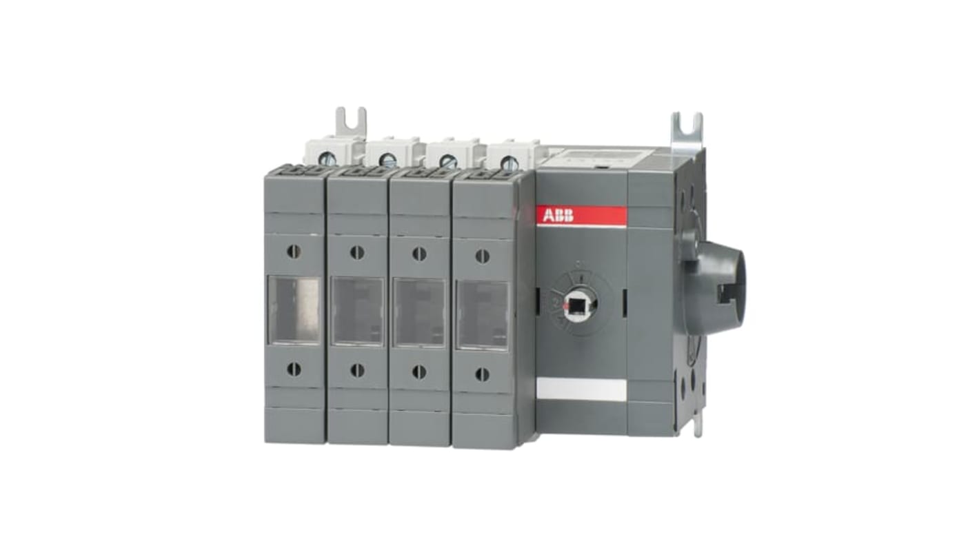 Sezionatore portafusibili ABB, 4 poli, 32A, montaggio su base, serie 1SCA11, fusibile A2-A3, potenza di perdita 7,5 W.