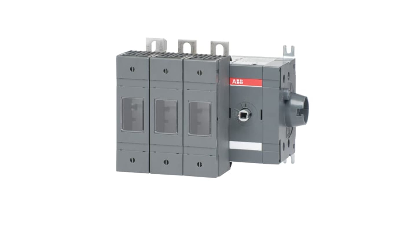 Sezionatore portafusibili ABB 1SCA115966R1001, 3 poli, 125A, fusibile NH00/NH000, montaggio su base, potenza di perdita 12 W.