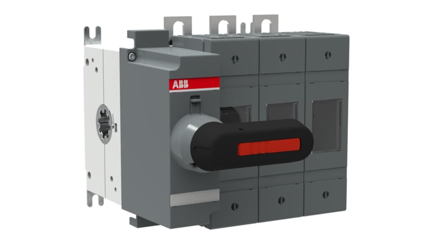 Sezionatore portafusibili integrato ABB, 3 poli, 100A, montaggio su base, fusibile A2-A4, serie 1SCA11. Codice 1SCA116747R1001.