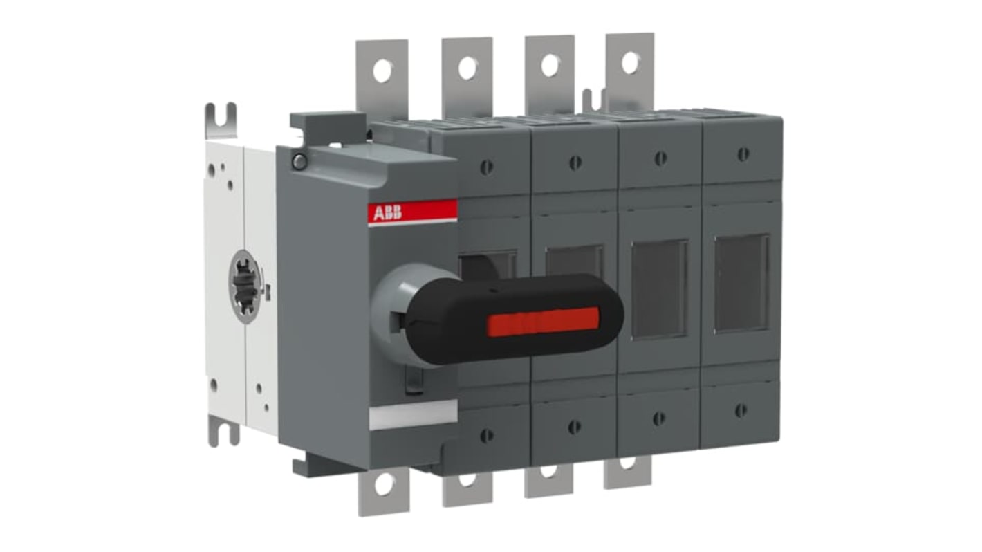 Sezionatore portafusibili integrato ABB, 4 poli, 160A, montaggio su base, fusibile A2-A4, serie 1SCA11.