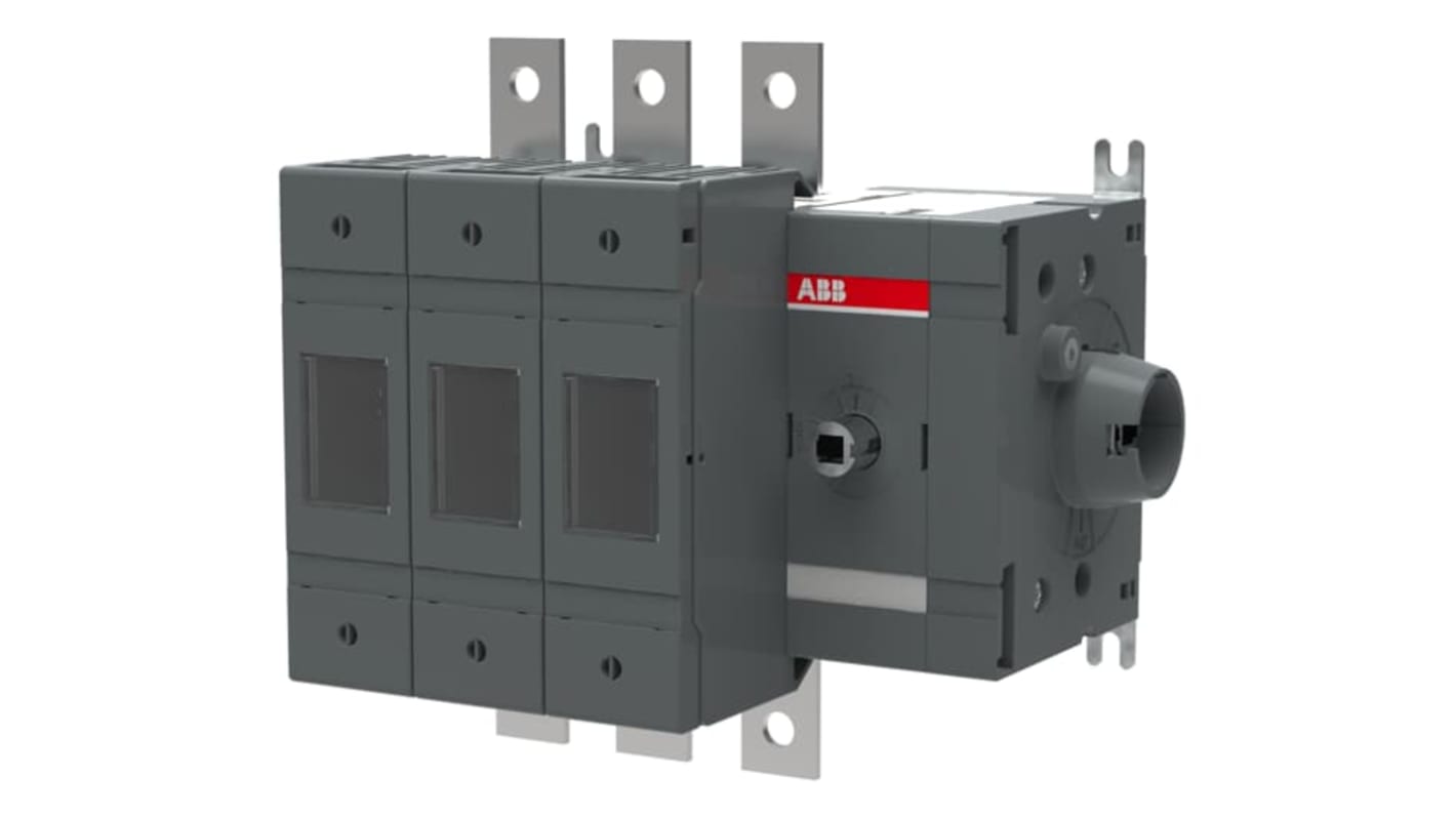 Sezionatore portafusibili integrato ABB, 3 poli, 100A, montaggio su base, codice 1SCA116758R1001.