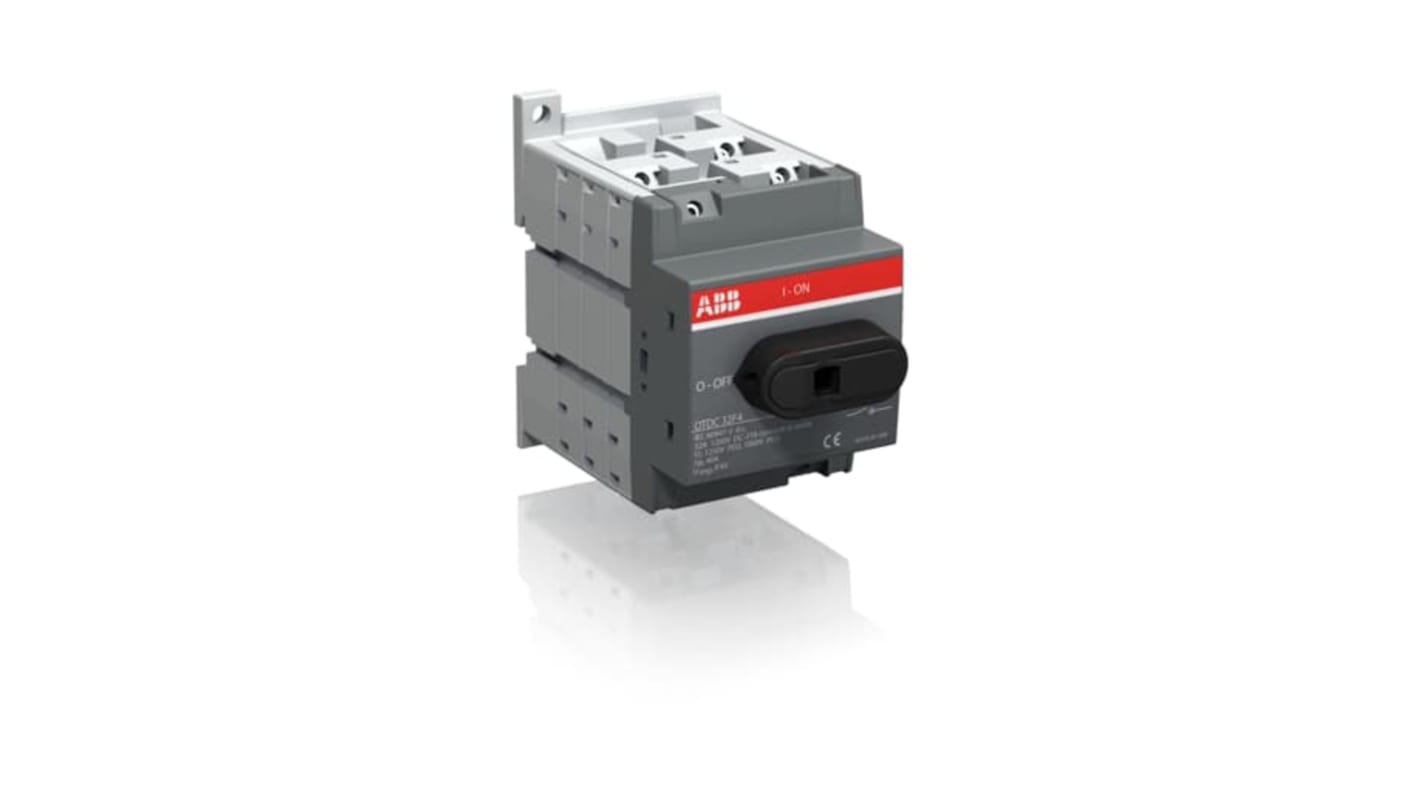 Sezionatore ABB 1SCA121463R1001 con interruttore integrato, 4 poli, corrente massima 45A, montaggio su guida DIN.