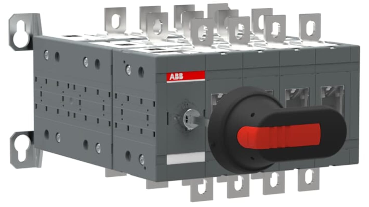 Sezionatore ABB 1SCA123556R1001 con interruttore integrato, corrente massima 160A, grado di protezione IP65, montaggio su base.